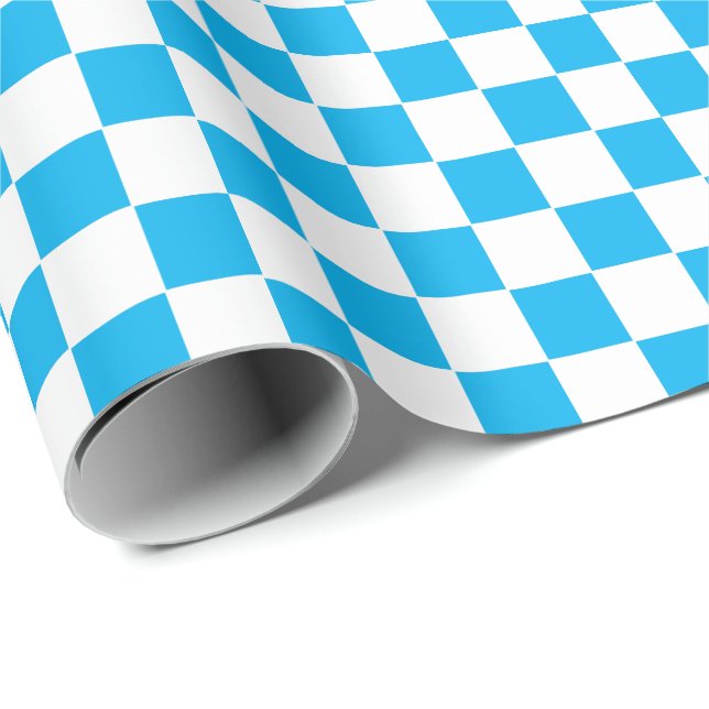 Presente Papel de enrolamento azul e branco do céu verifica (Ponta do rolo)