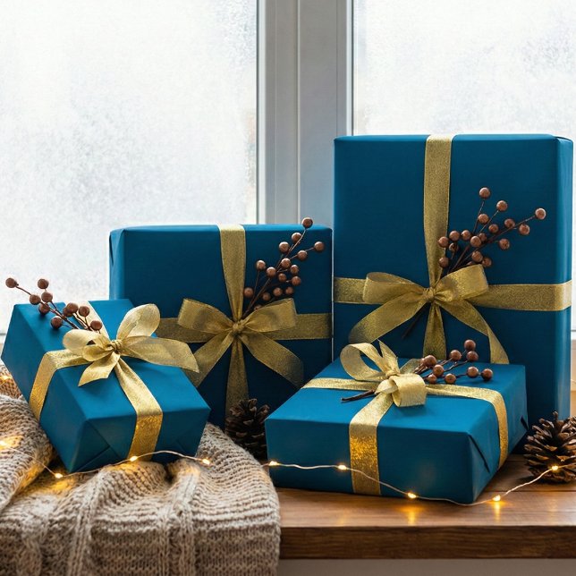 Presente Papel de enrolamento azul-lacrimogêneo Elegante Co (Criador carregado)