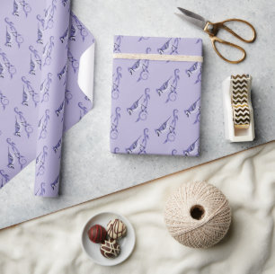Presente Papel de enrolamento azul-lavanda