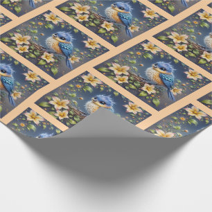Presente Papel de enrolamento azul pequeno