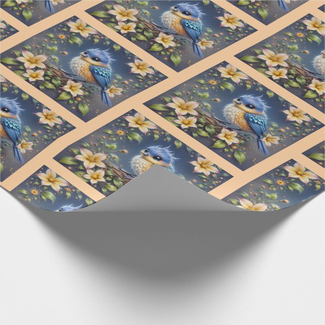 Presente Papel de enrolamento azul pequeno (Ponta)
