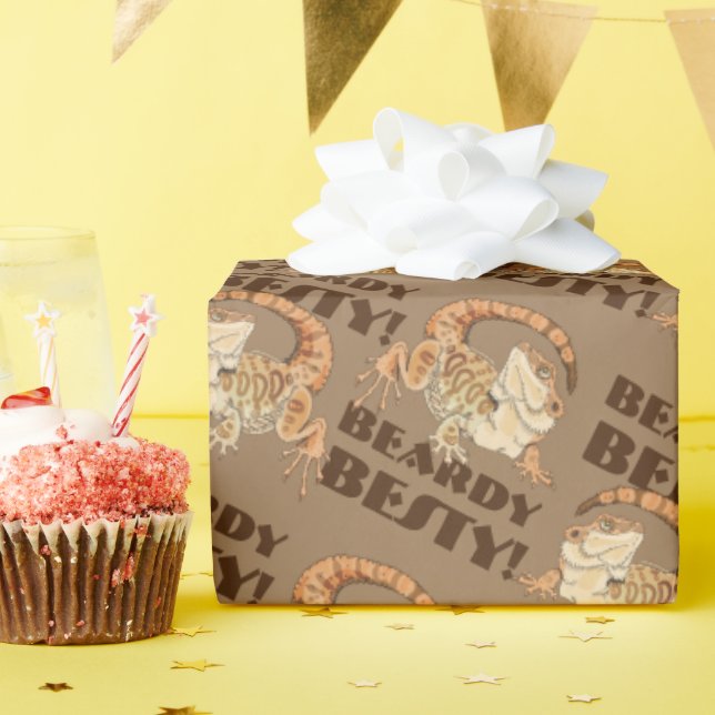 Presente Papel de enrolamento Beardie Bestie (Festa de aniversário)