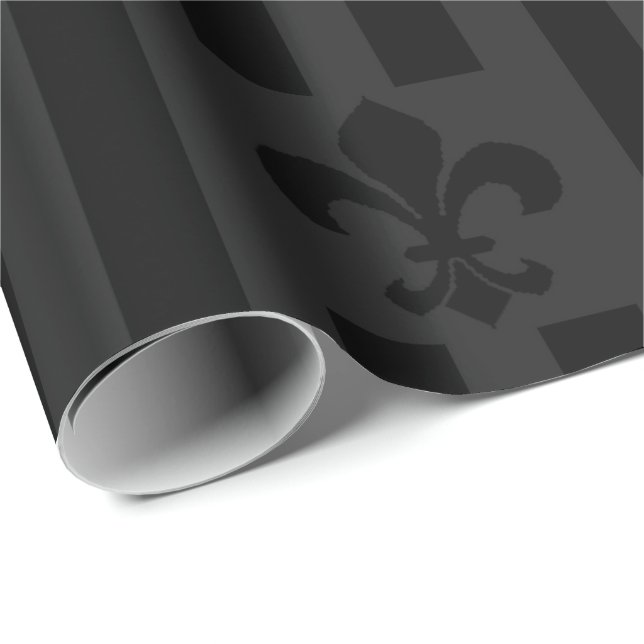 Presente Papel de enrolamento Black Velvet Fleur de Lis (Ponta do rolo)