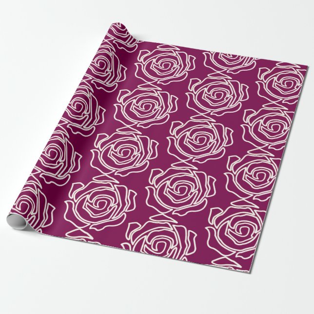 Presente Papel de enrolamento 'Bold Rosa Garden' (Desenrolado)