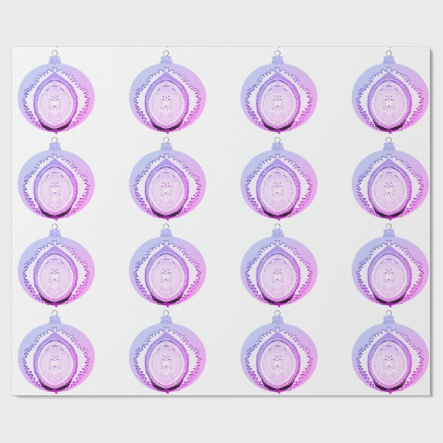 Presente Papel de enrolamento branco de ornamento rosa e vi (Aberto)