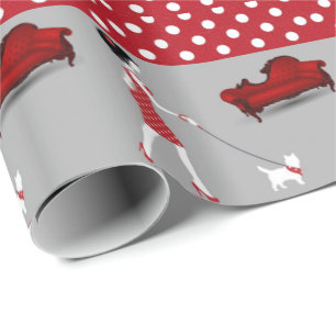 Presente Papel de Enrolamento brilhante Cachorro Vermelho d