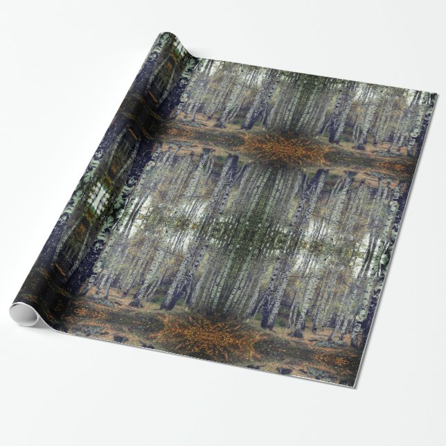 Presente Papel de enrolamento brilhante da floresta, 30 pol (Desenrolado)