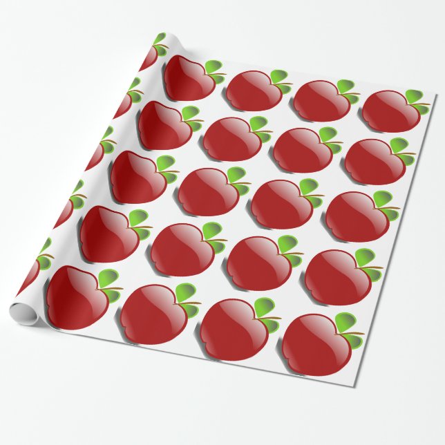 Presente Papel de enrolamento brilhante de MAÇÃ VERMELHA (Desenrolado)