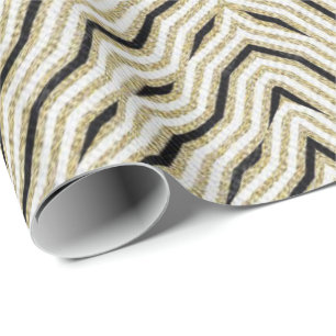 Presente Papel de enrolamento brilhante Dourado preto
