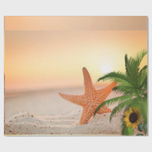 Presente Papel de enrolamento brilhante Starfish Beach