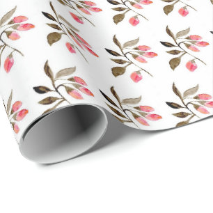 Presente Papel de enrolamento - Cabos de Rosa Floral de Aqu