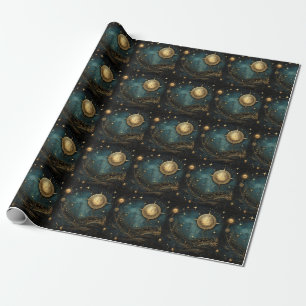 Presente Papel de enrolamento Celestial Steampunk
