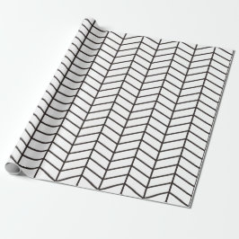 Presente Papel de enrolamento Chevron - Preto em Branco |XL