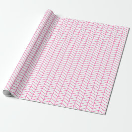 Presente Papel de enrolamento Chevron - Rosa em Branco