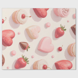 Presente Papel de enrolamento com padrão de chocolate