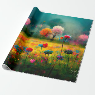 Presente Papel de enrolamento com padrão Floral design