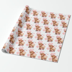 Presente Papel de enrolamento cor-de-rosa das vacas da High