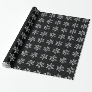 Presente Papel de enrolamento Crystal Snowflake - preto