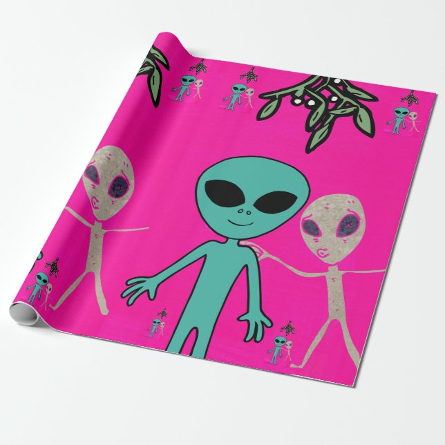 Presente Papel de enrolamento da Alienígena de Natal (Desenrolado)