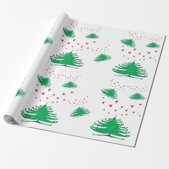 Presente Papel de enrolamento da árvore de Natal, 30 em x 6 (Desenrolado)