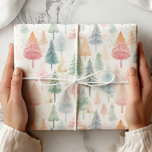 Presente Papel de enrolamento da árvore de Natal do Pastel