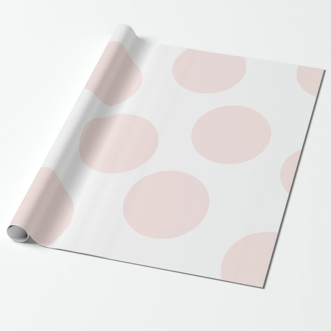 Presente Papel de enrolamento da Bolinhas rosa-claro (Desenrolado)