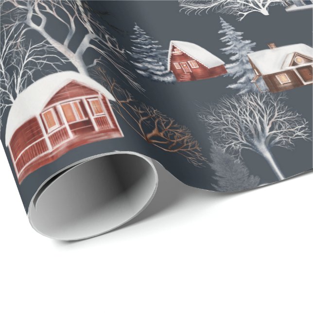 Presente Papel de enrolamento da cabine de inverno no Natal (Ponta do rolo)