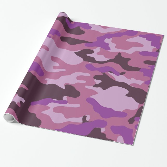 Presente Papel de enrolamento da camuflagem de púrpura (Desenrolado)