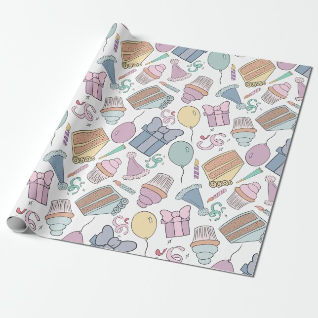 Presente Papel de enrolamento da celebração de festas de an (Desenrolado)