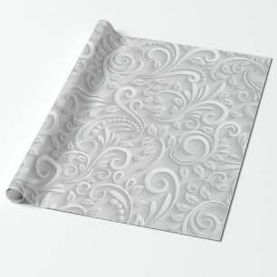 Presente Papel de enrolamento da Cinza "INVERNO 3D ELEGANTE