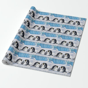 Presente Papel de enrolamento da família Penguin