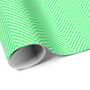 Presente Papel de enrolamento da linha Chevron - Branco sob