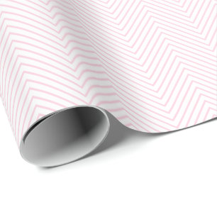 Presente Papel de enrolamento da linha Chevron - Rosa claro