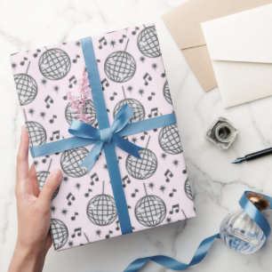 Presente Papel de enrolamento da Nota Musical Cor-de-Rosa d