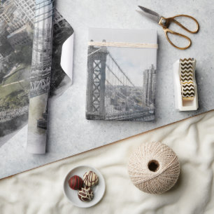Presente Papel de enrolamento da ponte de Brooklyn com Aqua