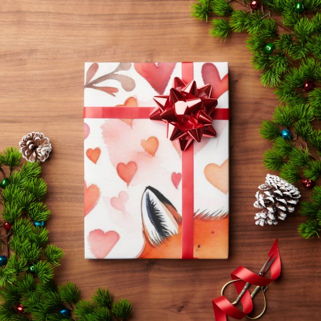 Presente Papel de enrolamento da raposa dia de os namorados (Presente de Natal)