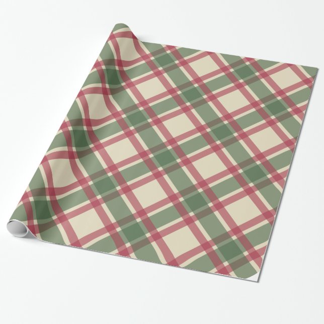 Presente Papel de enrolamento da Xadrez de Natal (Desenrolado)