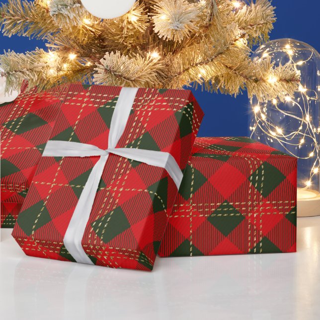Presente Papel de enrolamento da Xadrez de Natal (Feriados)