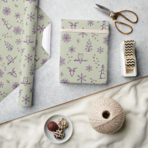 Presente Papel de enrolamento das coisas do inverno - Chá +