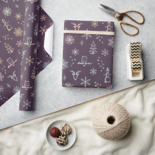 Presente Papel de enrolamento das coisas do inverno - Fig R