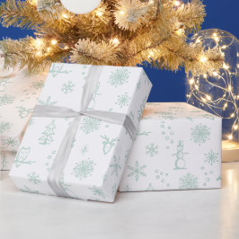 Presente Papel de enrolamento das coisas do inverno - Neve