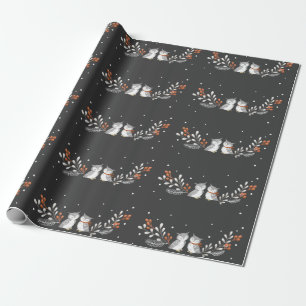 Presente Papel de enrolamento das corujas de inverno