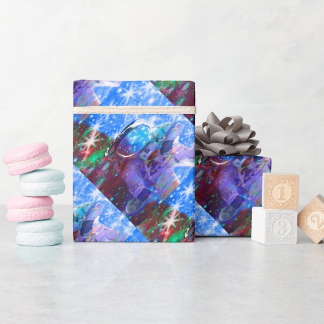 Presente Papel de enrolamento das dimensões do astronauta (Chá de bebê)