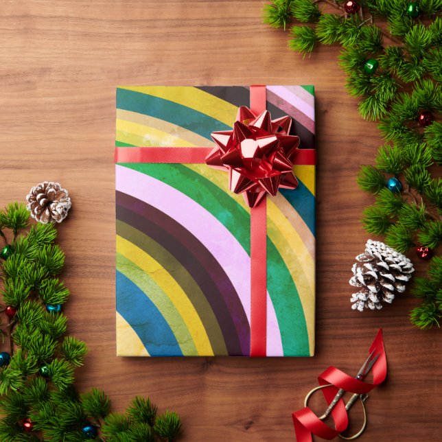 Presente Papel de enrolamento das espirais de cores (Presente de Natal)