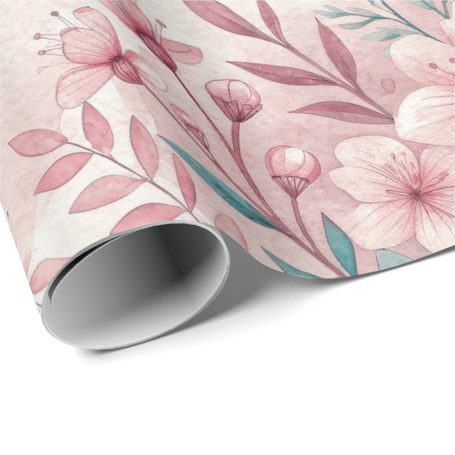 Presente Papel de enrolamento das flores de silicone cor-de (Ponta do rolo)