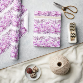 Presente Papel de enrolamento das flores monocromáticas cor