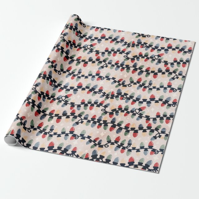 Presente Papel de enrolamento das luzes de feriado (Desenrolado)