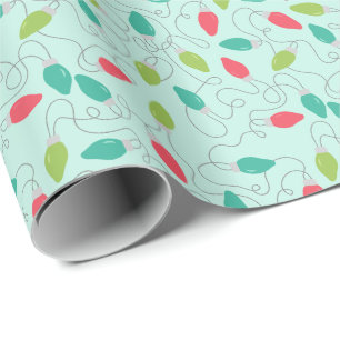 Presente Papel de enrolamento das luzes de Natal brilhantes