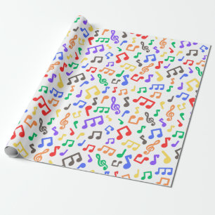 Presente Papel de enrolamento das notas musicais do arco-ír
