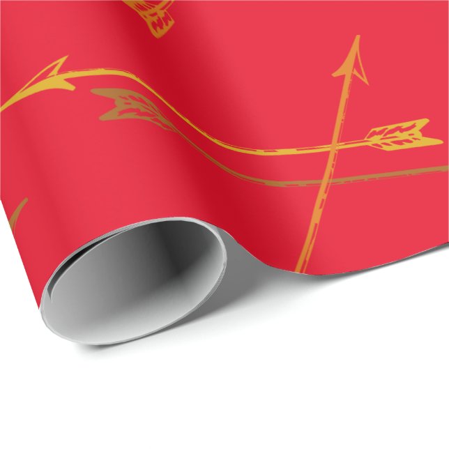 Presente Papel de enrolamento das setas vermelhas tribais (Ponta do rolo)
